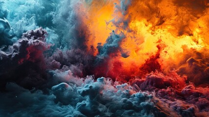 Modern Abstract Art - Colorful Smoke Wallpaper, Digital Illustration for Creative Backgrounds. Generative AI