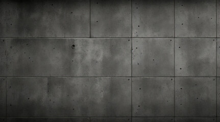 Rissige graue Betonwand, bedeckt mit grauer Zementstruktur als Hintergrund, kann im Design verwendet werden. Schmutzige Betonstruktur mit Rissen und Löchern. - obrazy, fototapety, plakaty