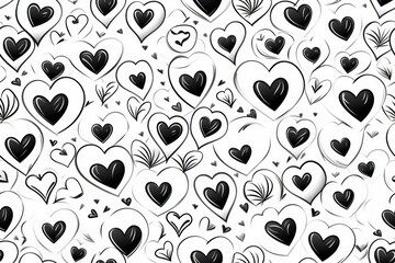 Fototapeta premium Pattern of small hearts, background. Valentine's day concept. Backdrop with copy space for an inscription.
