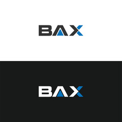 BAX logo. B A X design. White BAX letter. BAX, B A X letter logo design. Initial letter BAX linked circle uppercase monogram logo. B A X letter logo vector design.	
