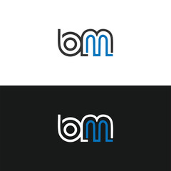 BM logo. B M design. White BM letter. BM, B M letter logo design. Initial letter BM linked circle uppercase monogram logo. B M letter logo vector design.	
