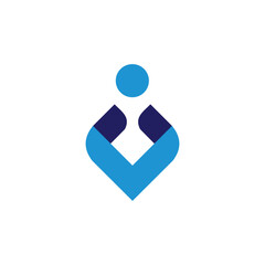letter v people logo design
