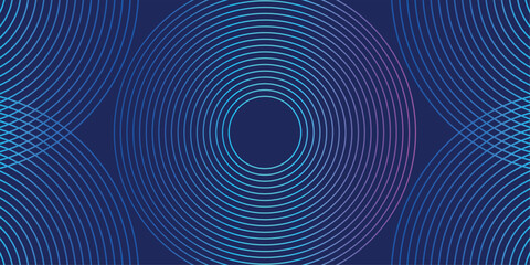 Futuristic abstract background. Geometric circle line design. Modern blue lines pattern background. Blue background