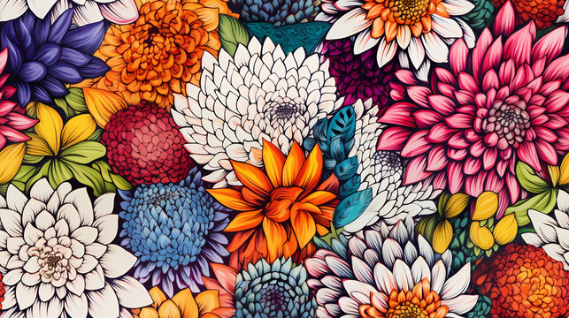  intricate zentangle flower seamless patterns