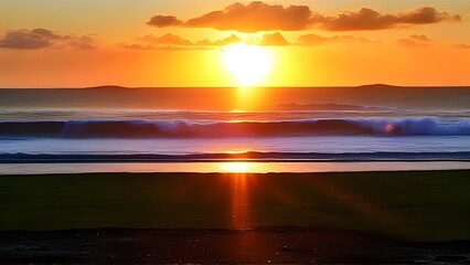 Fototapeta na wymiar Sunset, sunset over the sea, sunset over Beach, sunset wallpaper, beach wallpaper, nature, background, wallpaper