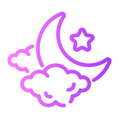 moon Line Gradient Icon