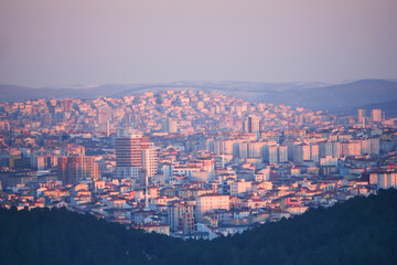 Fototapeta premium Arial View of Istanbul residential buildings at early morning 