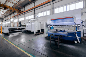 Powerful bending press to process metal sheets at plant