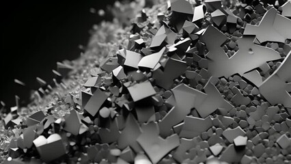 An electron microscope showcasing the surface of a piece of iron, magnified to reveal the presence of carbon particles that give the metal its strength and ductility. This microscopic