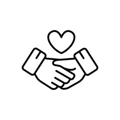 Love support icons, minimalist vector illustration ,simple transparent graphic element .Isolated on white background