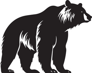 Silhouette of a bear on white background