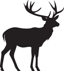Obraz premium deer silhouette vector on white background