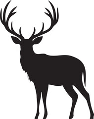 deer silhouette vector on white background