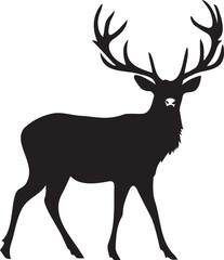 deer silhouette vector on white background