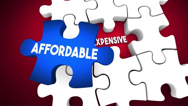 Affordable Vs Inexpensive Cheap Price Cost Offer Deal Save Money Puzzle 3d Animation