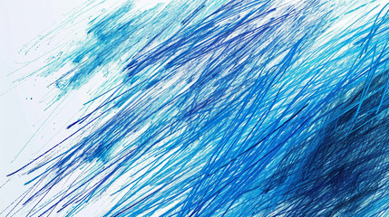 Hand-drawn sketch with line hatching, featuring a blue felt-tip pen or marker texture for an artistic grunge effect on a white background. - obrazy, fototapety, plakaty