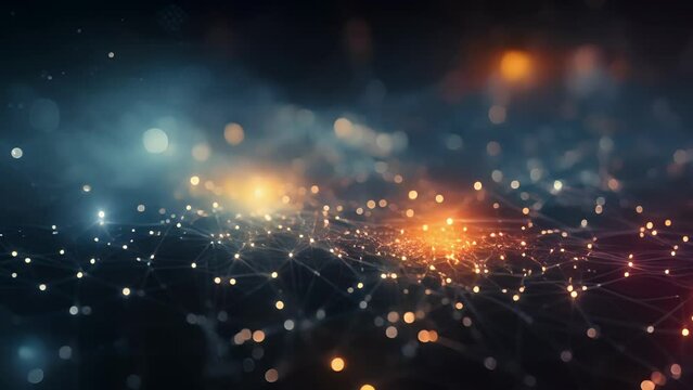 An abstract visualization of a virtual ecosystem where different forms of digital life compete and evolve in a simulated environment, showcasing the complexities of digital evolution.