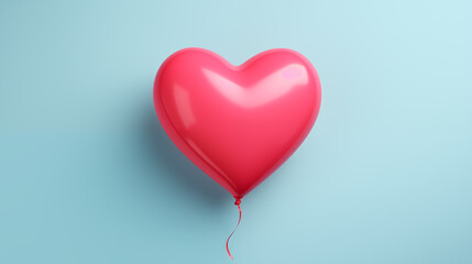 Heart Balloon of Affection Against a Soft Blue Sky Background
