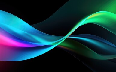 Obraz premium A close up of a colorful wave on a black background