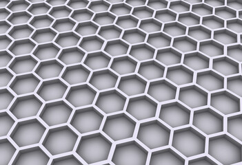 pattern lattice of gray hexagons 3D