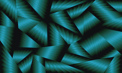 Vector. Green gradient background.  Teal textured background with perspective geometrical shapes for web, covers...