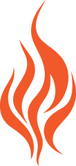 Fire flame silhouette Vector design isolated on white Background