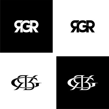 rgr lettering initial monogram logo design set