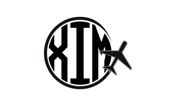 XIM three initial letter circle tour & travel agency logo design vector template. hajj Umrah agency, abstract, wordmark, business, monogram, minimalist, brand, company, flat, tourism agency, tourist