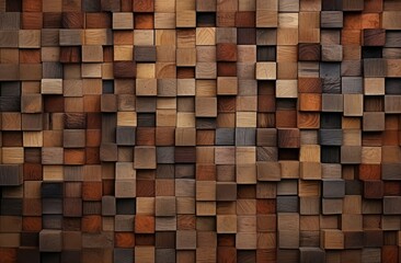 A wooden wall made up of squares