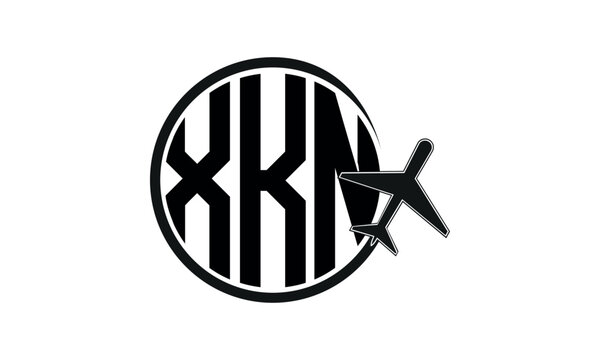 XKN three initial letter circle tour & travel agency logo design vector template. hajj Umrah agency, abstract, wordmark, business, monogram, minimalist, brand, company, flat, tourism agency, tourist