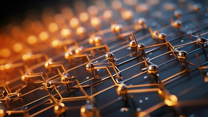 A molecularlevel representation of the materials used in 6G technology, highlighting the use of advanced semiconductors and nanomaterials that will make wireless networks faster, more efficient,