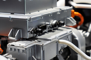 cloese-up of electric car motor