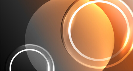 Neon glass circle copyspace for your text or product presentation geometric background. Vector illustration For Wallpaper, Banner, Background, Card, Book Illustration, landing page