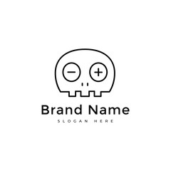 skull energy logo design graphic vector