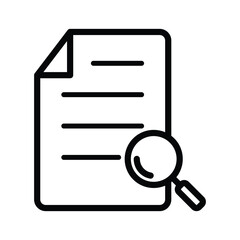 document vector icon, searching file illustration