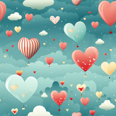 Love In The Air Ballons Seamless Patterns