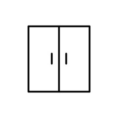 Double door icons, minimalist vector illustration ,simple transparent graphic element .Isolated on white background