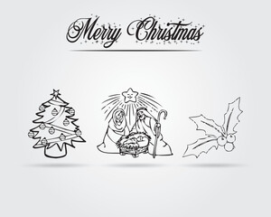 Christmas Creative Vector Icon - elements - shape - silhouette Design