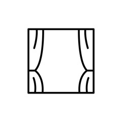 Curtain window icons, minimalist vector illustration ,simple transparent graphic element .Isolated on white background