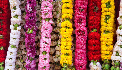 colorful flowers for sale at the market Nepal