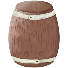 wooden barrel isolated on white