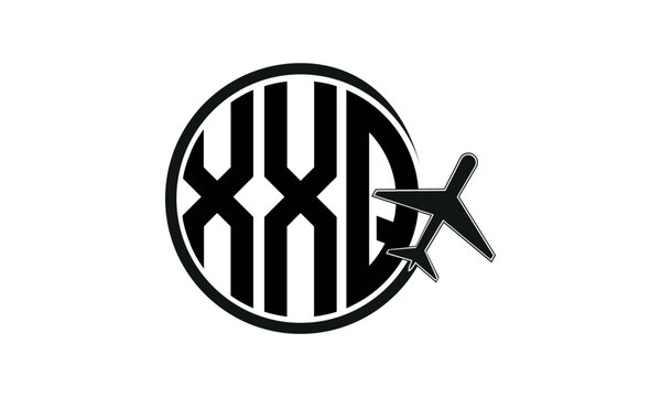 XXQ three initial letter circle tour & travel agency logo design vector template. hajj Umrah agency, abstract, wordmark, business, monogram, minimalist, brand, company, flat, tourism agency, tourist