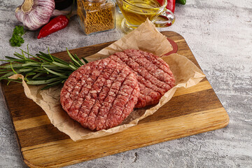 Raw burger cutlet for grill