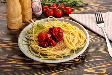 Italian pasta spaghetti with tomato