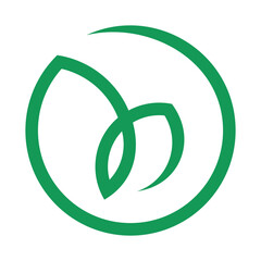 Circle Leaf Vector Logo Design Template