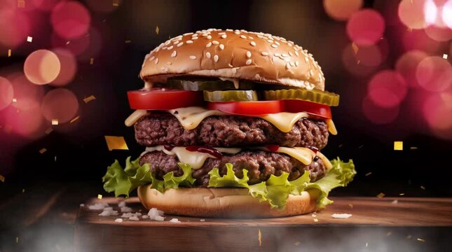 Delicious beef burger video

