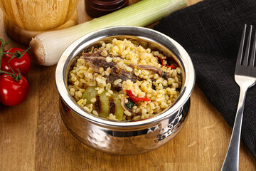 Bulgur with lamb and vegetables