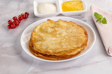 Sweet homemade thick baked pancakes
