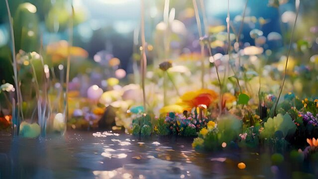 An expansive digital ecosystem, filled with diverse flora and fauna, where AI can learn to adapt and thrive in different environmental conditions while analyzing and predicting the impact