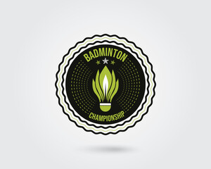 Creative Vector Badminton Sports Club Logo Design
